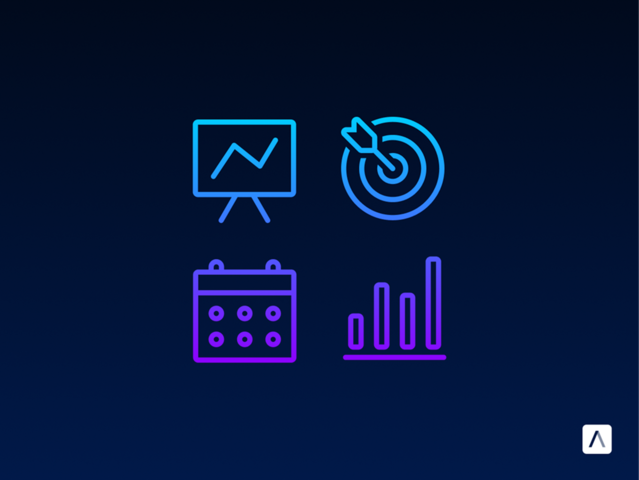 Blog banner image with report, target, calendar and graph icons