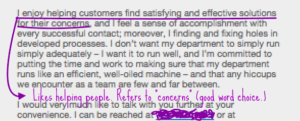 2nd paragraph, Great Cover Letters