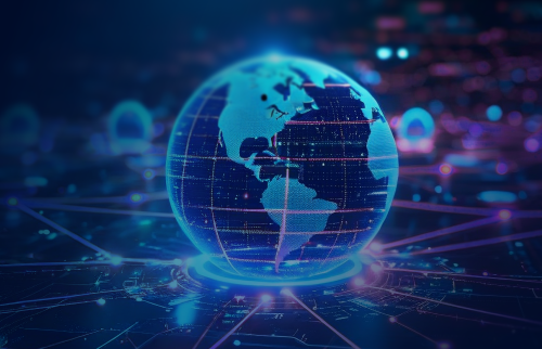 Mitratech blog banner for 'Immigration Case Reporting: Better Visibility With INSZoom Custom Reports,' featuring a digital globe over a connected data network