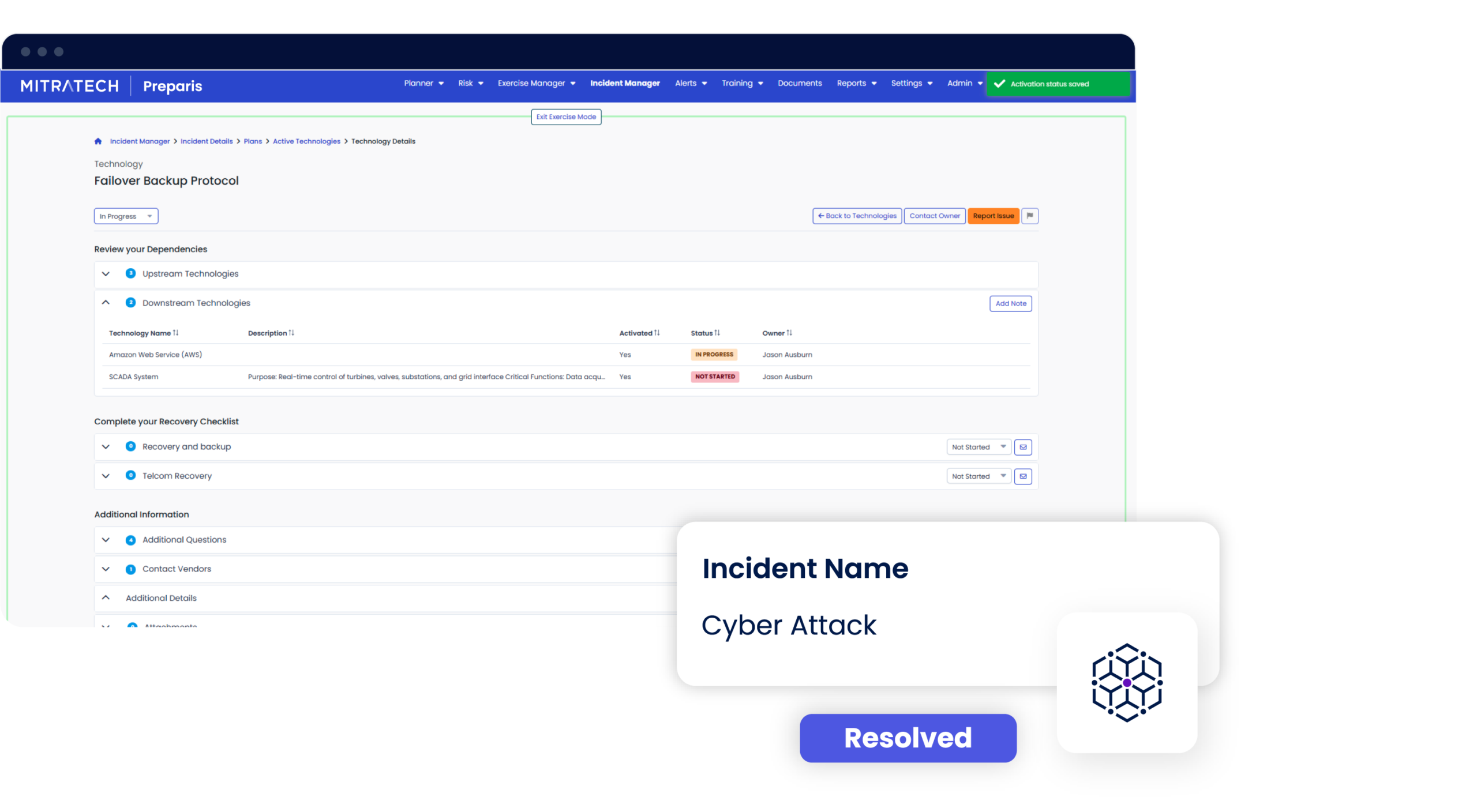 Business Continuity Planning Incident Manager
