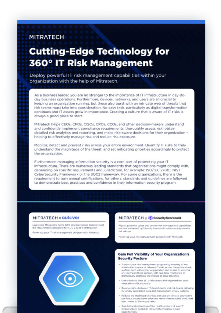 Cutting Edge Technology for IT Risk Management