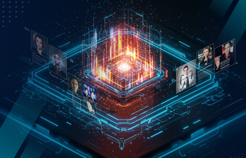 Abstract digital visualization of a connected workflow system with data nodes and automated processes representing modern legal document automation