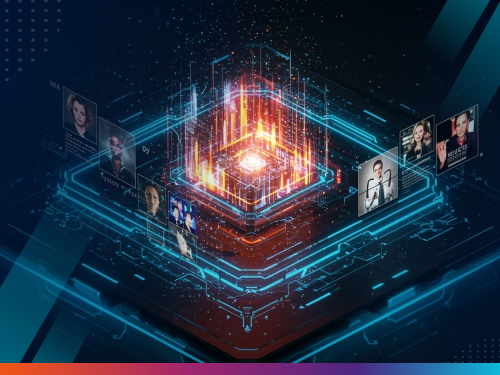 Abstract digital visualization of a connected workflow system with data nodes and automated processes representing modern legal document automation