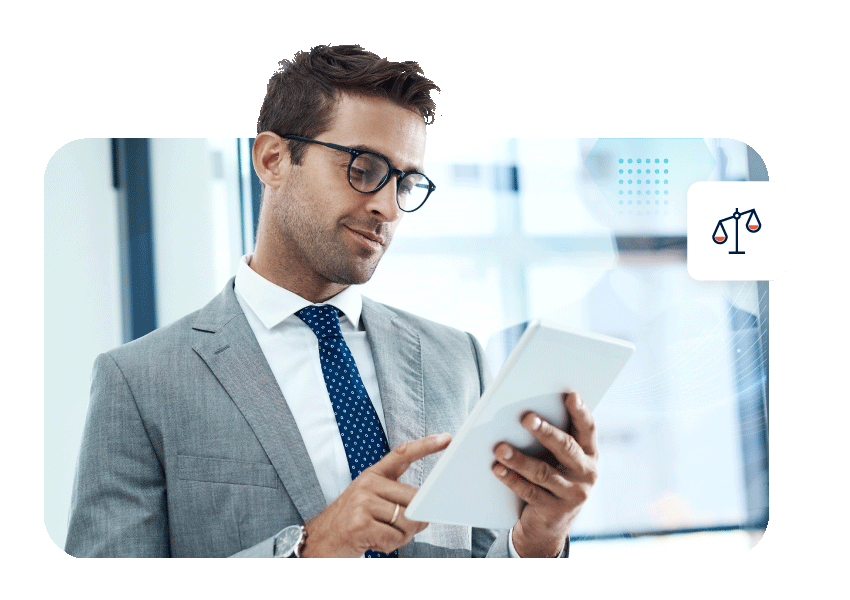 Professional analyzing data on for Legal Maxxing