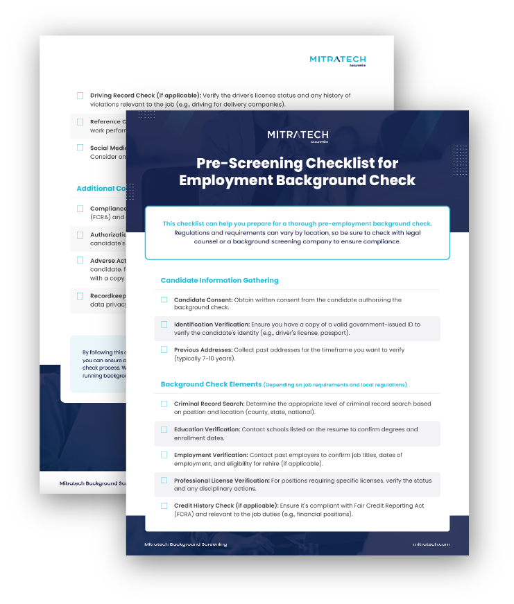 Pre-Screening Checklist for Employment Background Checks Thumbnail