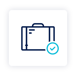 Briefcase with checkmark icon representing an employment verification check