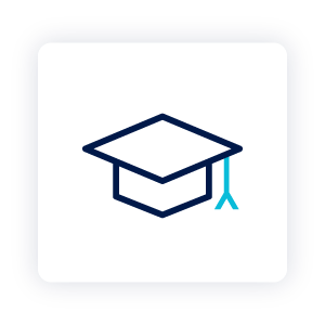 Graduate cap icon representing an education verification check