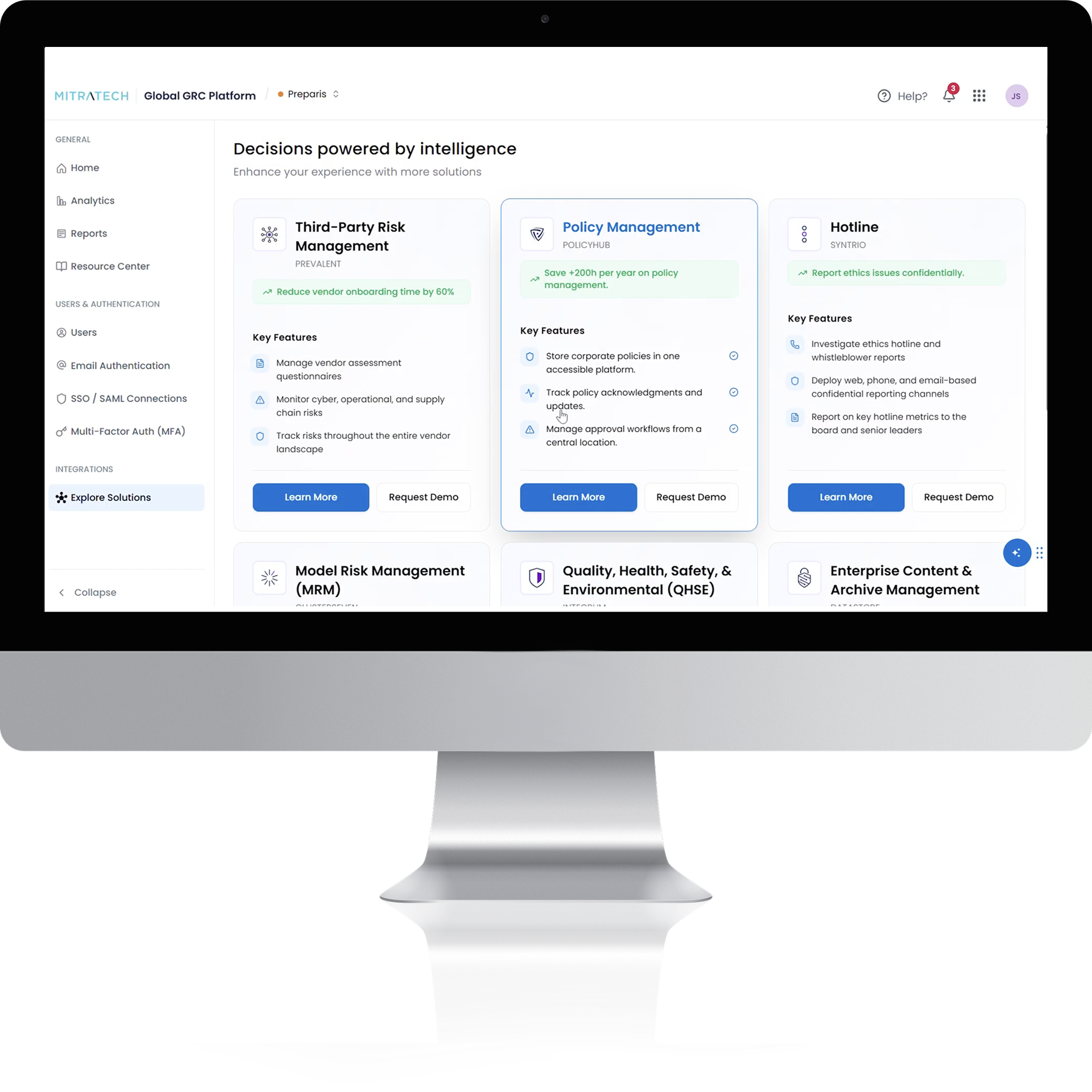Mitratech GRC ecosystem hub connecting risk compliance and governance data