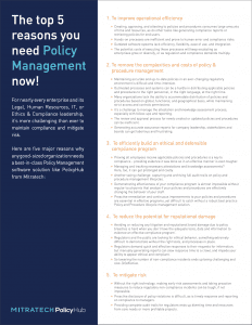Top 5 Reasons You Need Policy Management Now