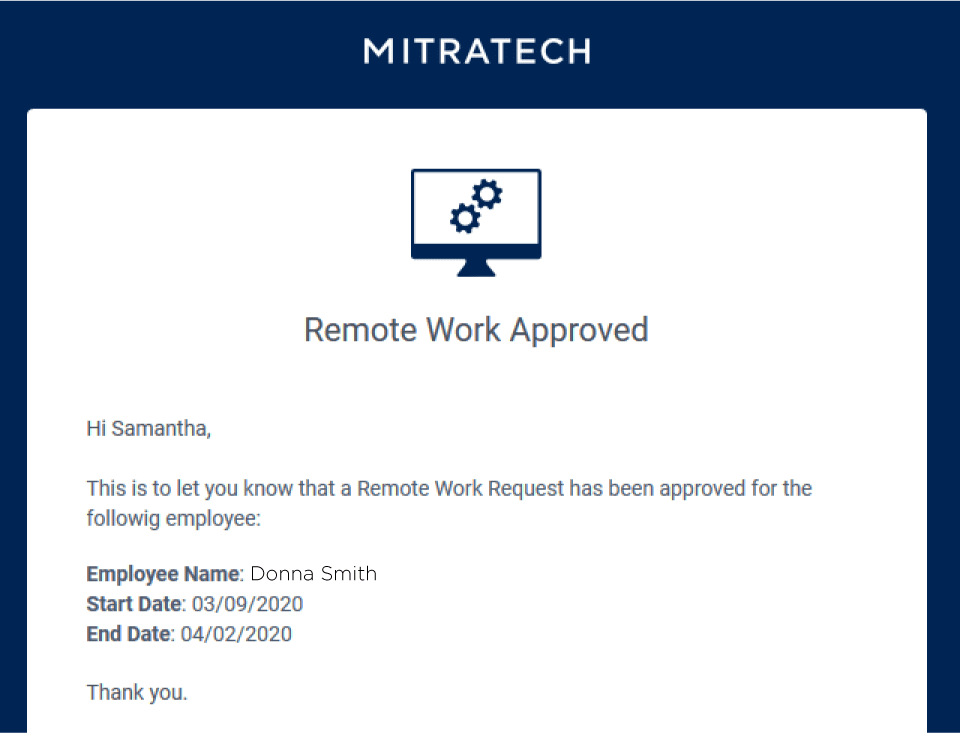 TAP Remote Work Approval