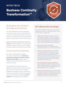 Thumbnail - One Pager - Business Continuity Transformation