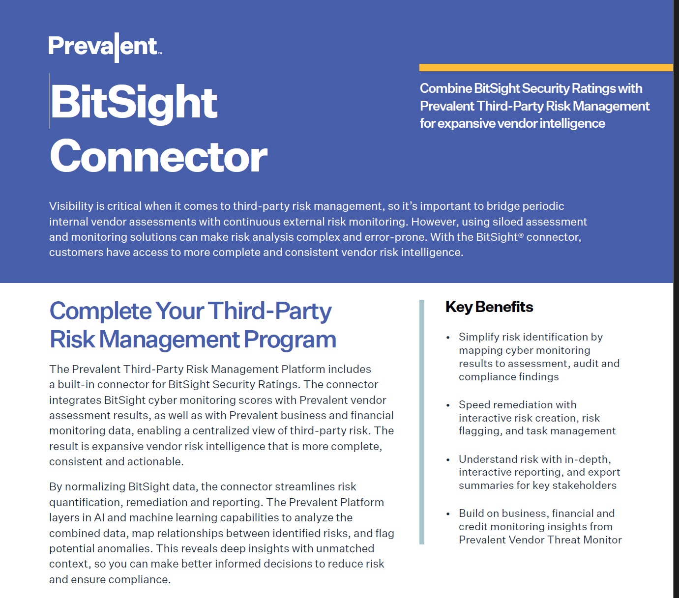 BitSight Connector Data Sheet | Prevalent